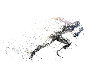 Fototapeta na wymiar paralympic athlete silhouette 1 wht bitmap ver. 