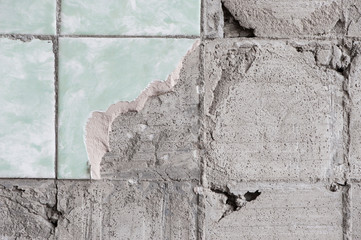 
background saver old cement wall and broken tile