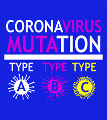 Obraz premium Coronavirus mutation types a b c graphic design vector art