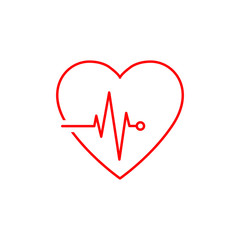 Heart rate icon. Heartbeat simple icon.