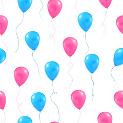 Gender reveal party background, vector seamless pattern