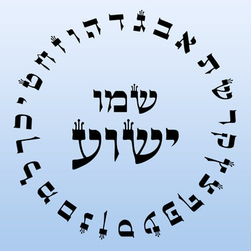 Hebrew Alefbet Circle with Name of Yeshua Jesus