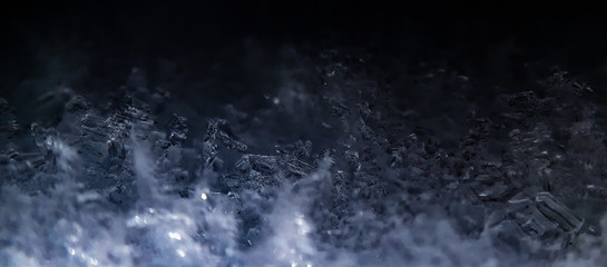 water crystal  inside fridge close up 