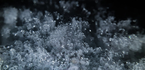 water crystal  inside fridge close up 