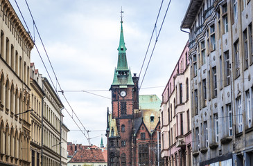 Obraz premium Wroclaw University Library seen from Krupnicza Street in historic part of Wroclaw city, Poland