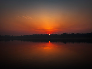 Fototapeta premium Sunset on the lake