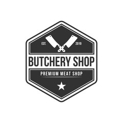 Butchery shop emblem.