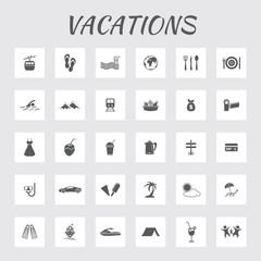 Very Useful Editable Vacations Icon Set.