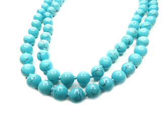 fashion beads necklace jewelry with semigem crystals turquoise