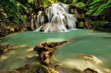 Forest Stream and Waterfall  Huay Mae Kamin National Park, Kanchanaburi, Thailand