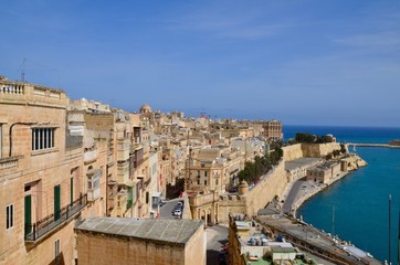 Fototapeta na wymiar The medieval limestone city of Valletta Malta