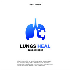 Lungs Color Logo designs concept vector, Colorful Modern Lungs Health Care logo template