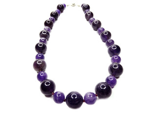 fashion beads necklace jewelry with semigem crystals amethyst