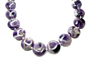 fashion beads necklace jewelry with semigem crystals amethyst