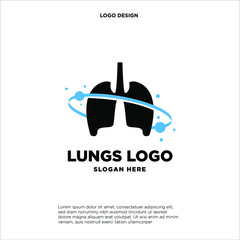 Lungs Planet logo designs concept vector, Lungs shield logo, Lungs Care logo template