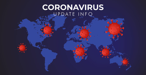 Corona virus outbreak map vector background design template