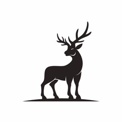Deer Looking Back Vector Illustration