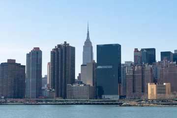 Fototapeta na wymiar Midtown Manhattan Skyline along the East River in New York City