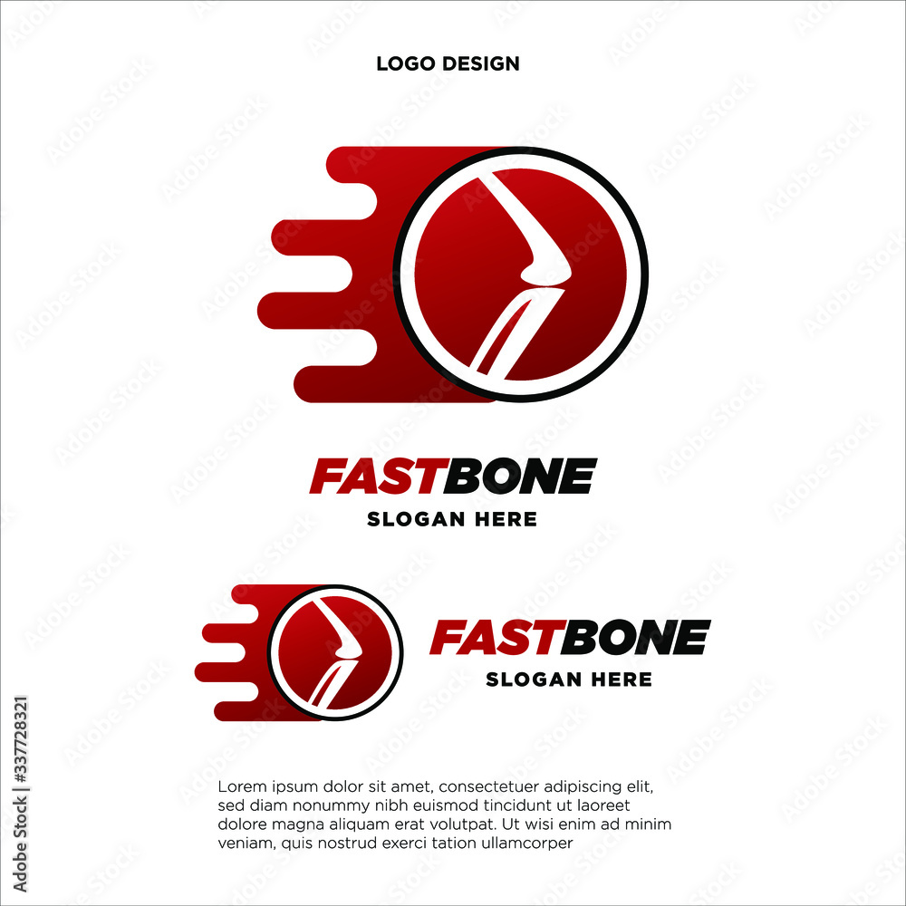 Wall mural bone health logo designs concept, bone traetment logo template vector