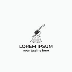 axe logo -lumber jack - wooden equipment 