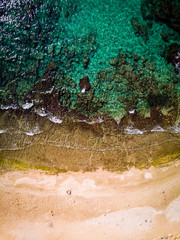 Aerial Picture of Turquoise Water and Beach