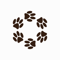 Dog Paw Vector Icon Logo