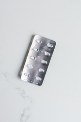 Empty blister pack of multivitamin tablets