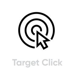 Target Click icon. Editable line vector.