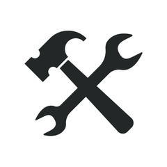 Hammer and Wrench Icon Vector