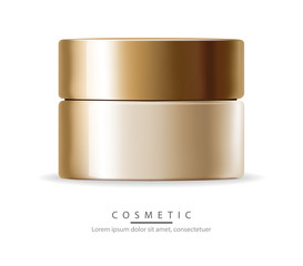 Face cream realistic, white bottle, isolated white background