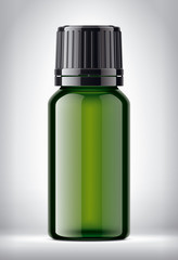 Bottle on background. Glossy surface version. 