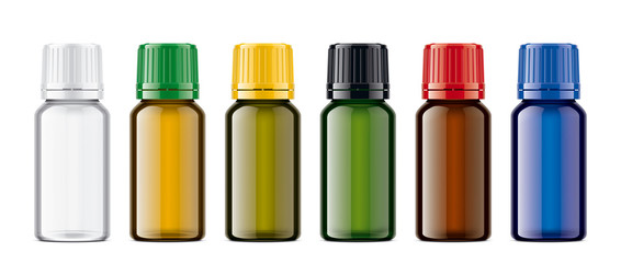 Colored Bottles set. Transparent version. 