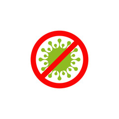 Stop Corana Virus Disease or Covid-19 symbol logo design template