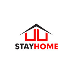 Stay Home information icon design template