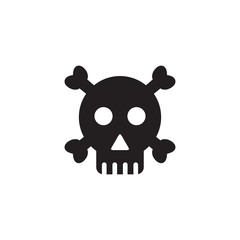 Poison symbol lgoo design with using skull and cross bones icon template