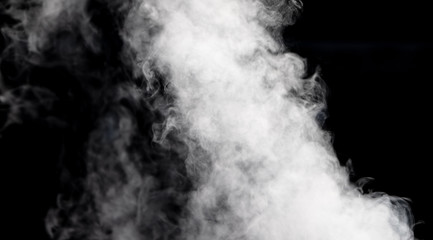White smoke on a black background.