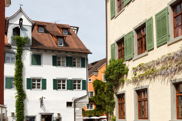 Meersburg am Bodensee, Baden-Wuerttemberg, Germany.  Meersburg town center.