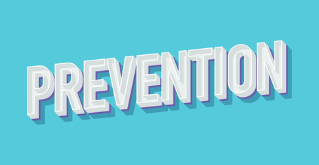 Prevention word retro style over blue background