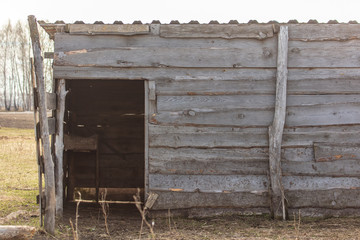 Old wooden shed on the farm.