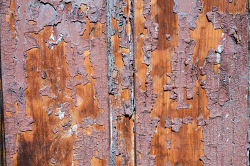 Texture peeling dark paint on wood.