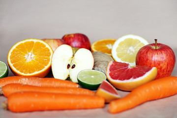 colorful fresh fruits and vegetables