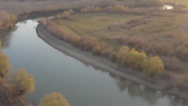aerial panorama towards the river Prut