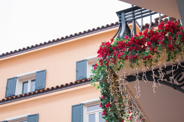 classical and modern minimal architecture exterior walls, doors and windows old building, Background for real estate agents.