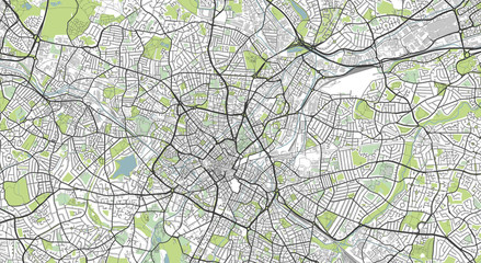 Detailed map of Birmingham, UK
