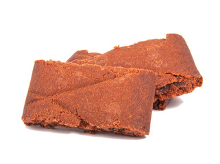 chocolate cacao cookies isolated on the white