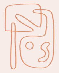 abstract art organic shapes hand drawn drawing a minimalist illustration