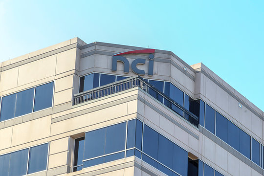 Reston, Virginia, USA - March 1, 2020: NCI sign on the office building in Reston, Virginia, USA. NCI is an American diversified IT and professional services company. 