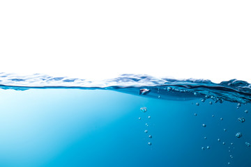 Beautiful water waves Splashed water wave in clean blue water