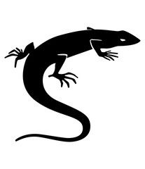 Silhouette of a lizard  as letter 