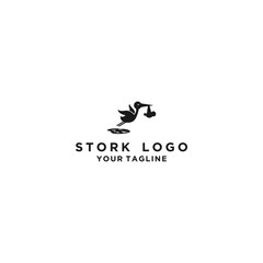 Stork logo design icon illustration